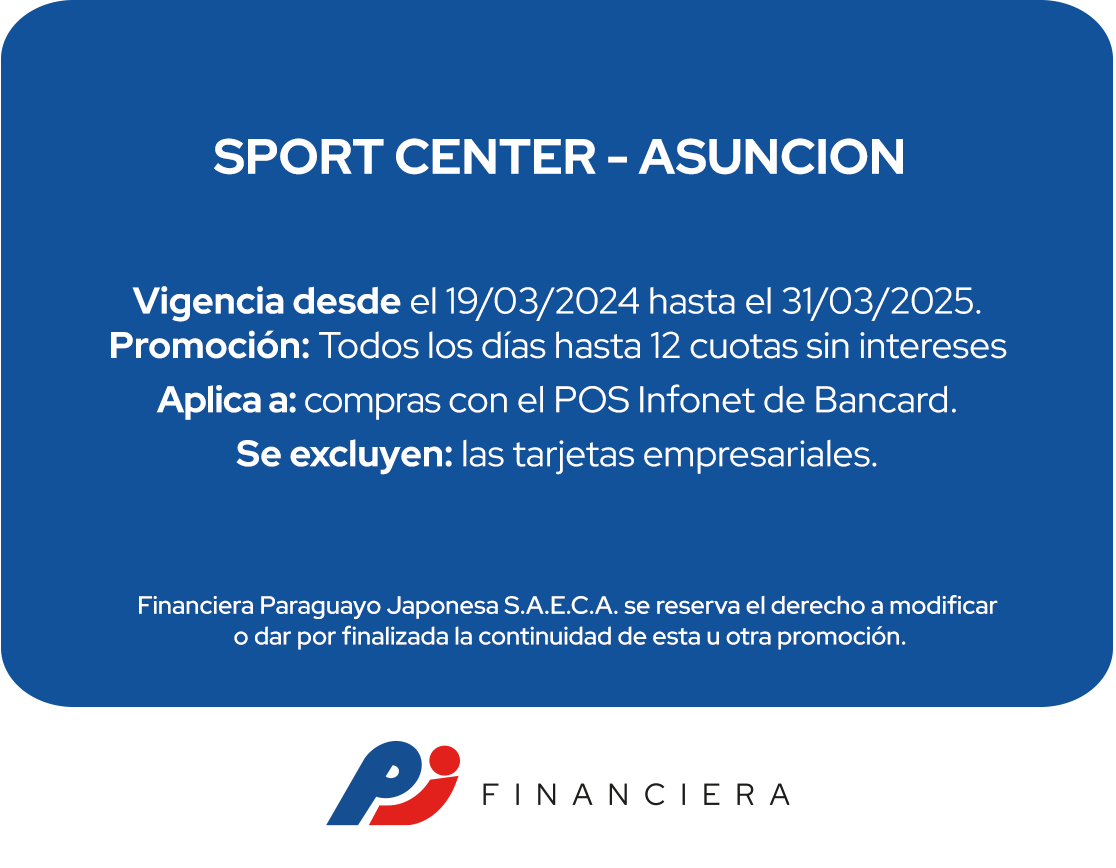Sport Center 12 Cuotas Calzados Todos Los Días Asuncion