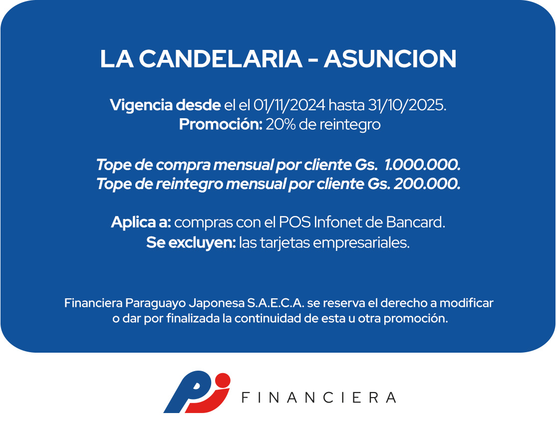 La Candelaria 20% Reintegro Gastronomía Todos Los Días Asuncion
