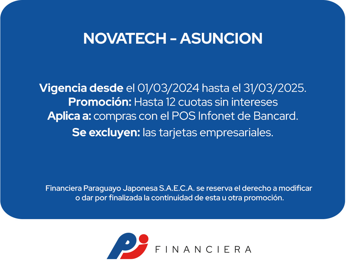 Novatech 12 Cuotas Tecnología Todos Los Días Asuncion