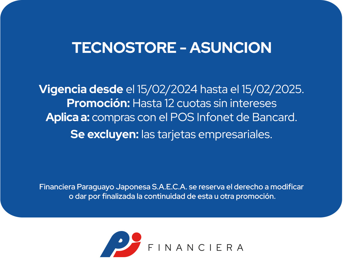 TecnoStore 12 Cuotas Tecnología Todos Los Días Asuncion