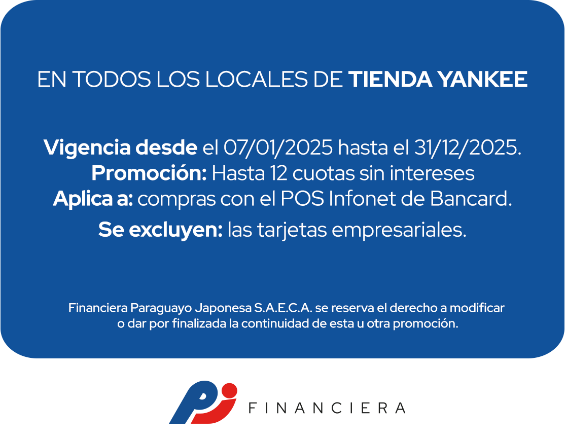 Tienda Yankee 12 Cuotas Tecnología Todos Los Días