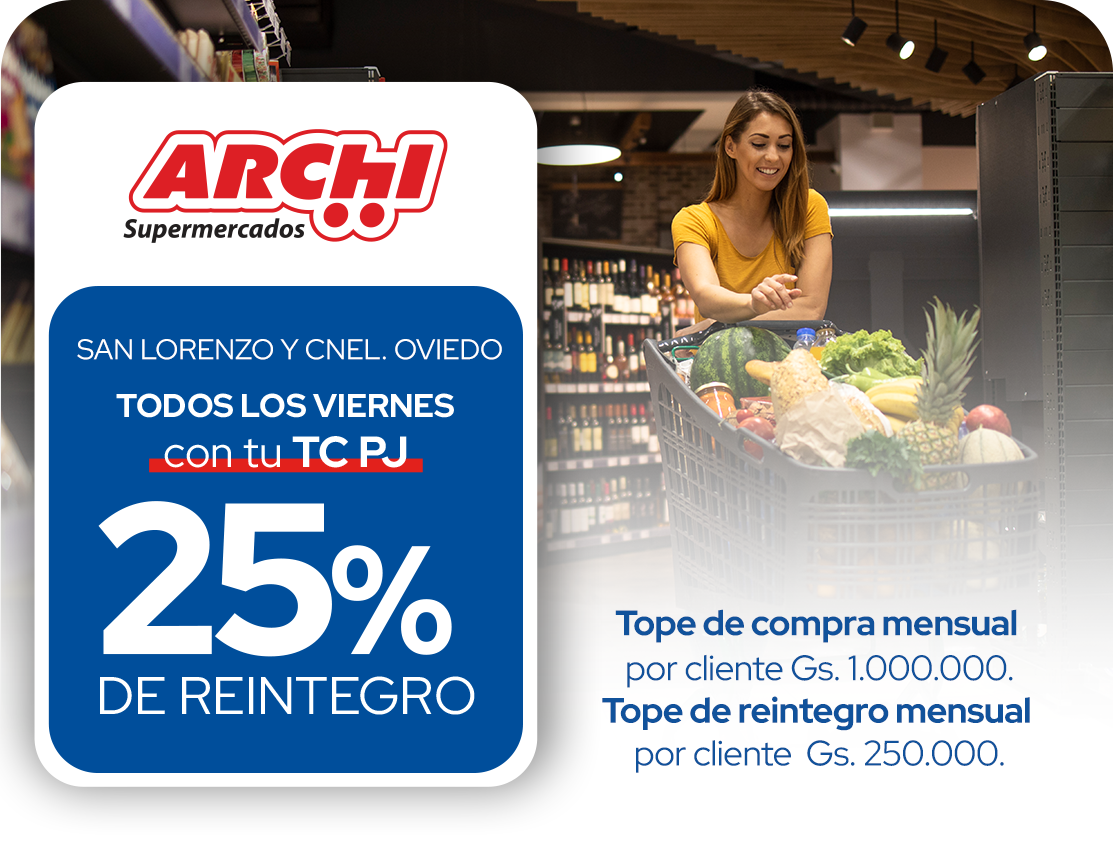 Archi 25% Reintegro Supermercado Viernes San Lorenzoc Coronel Oviedo