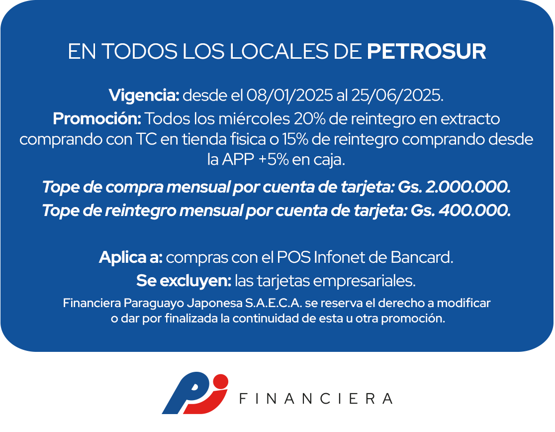 Petrosur 20% Reintegro Miércoles