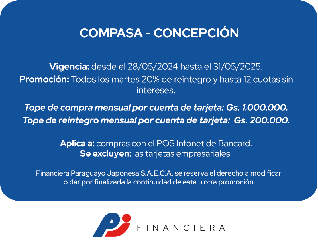 Compasa 20% Reintegro Gasolinera Martes Concepcion