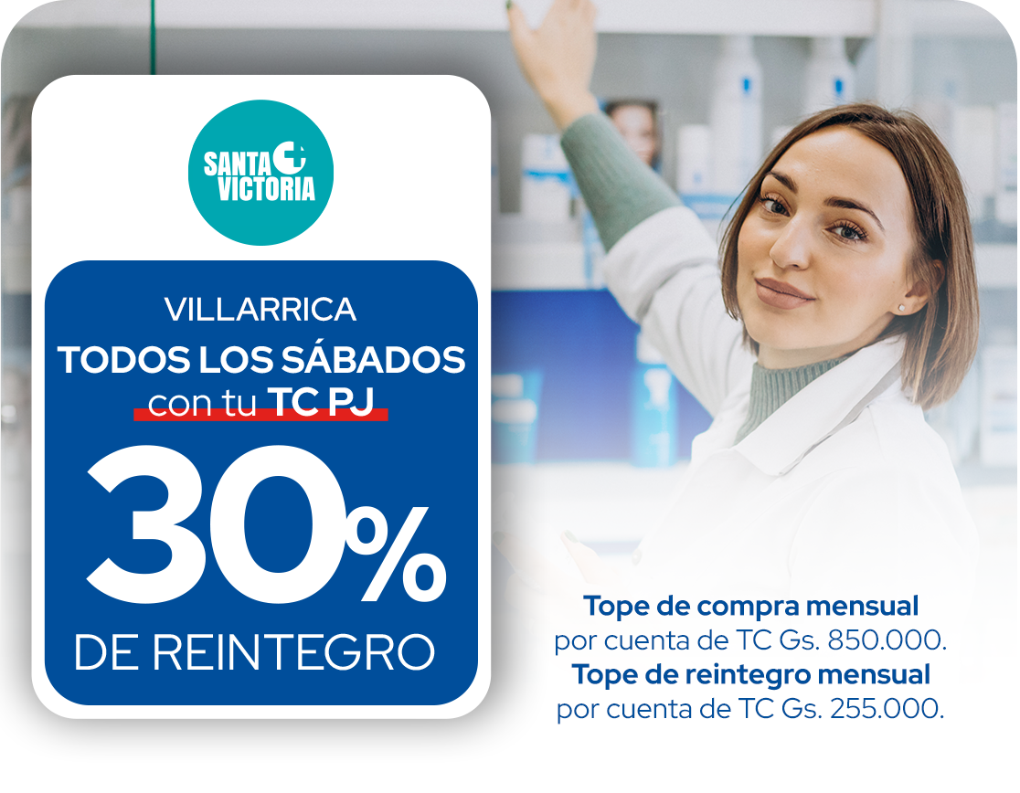 Farmacia Santa Victoria 30% Salud y Bienestar Sábados Villarrica