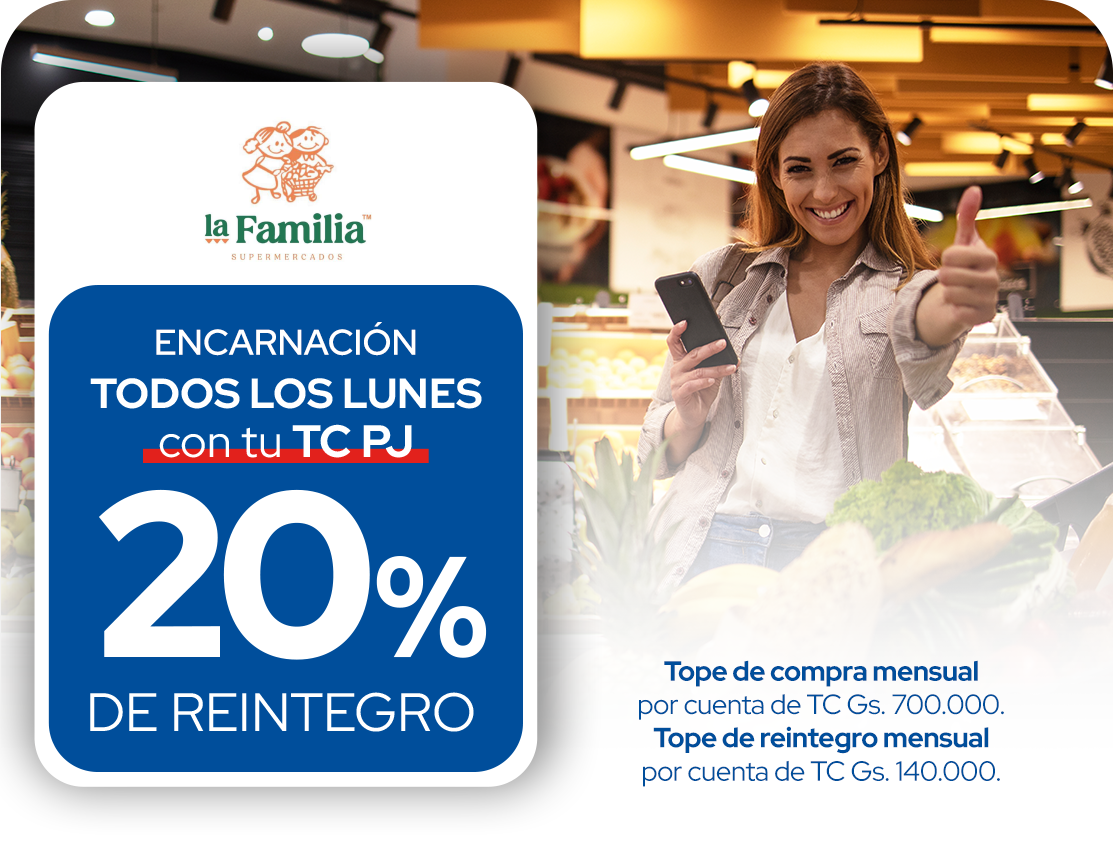 La Familia 20% Reintegro Supermercado Lunes, Encarnacion