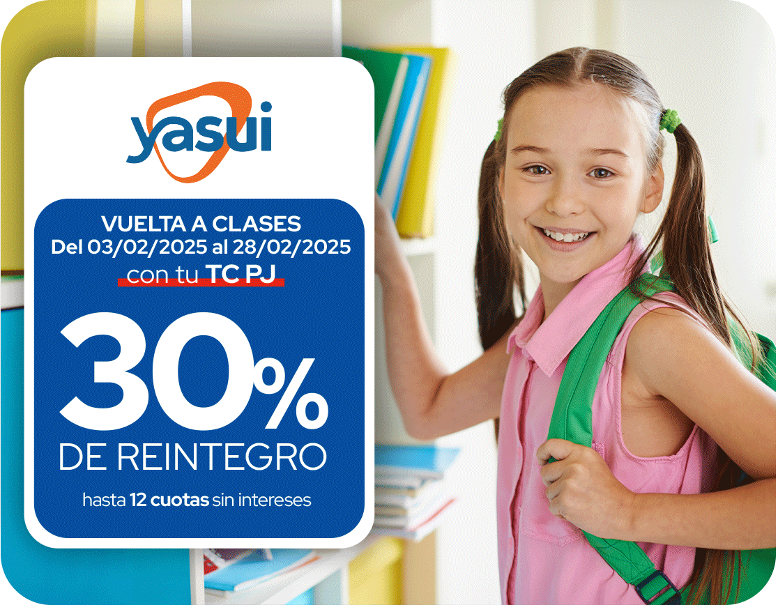 Yasui 30% Reintegro Vuelta a Clases
